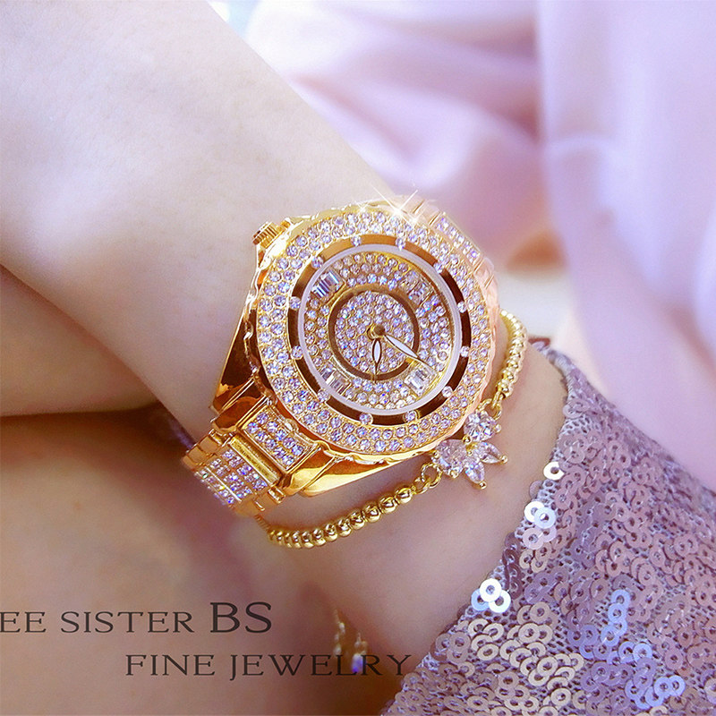 Send Bracelet 2018 new pattern quality goods Rhinestone quartz watch lady waterproof Rose Gold Mechanicsin the Wristwatch , Watch  category - from Buy2taobao.com to provide professional Taobao agent buy service