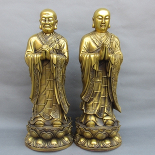 铜阿难尊者摩诃迦叶罗汉铜像摆件铜佛陀弟子神像风水工艺品家居