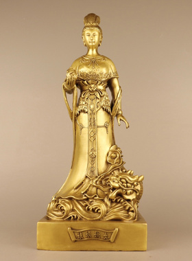 佛堂铜女娲娘娘炼石补天铜像摆件