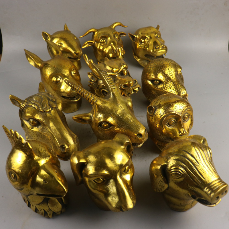 黄铜中式十二生肖兽头兽首