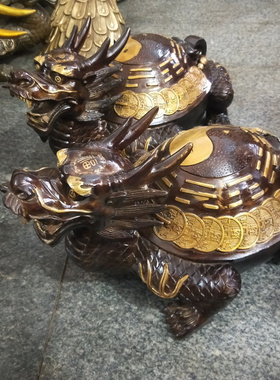 八卦龙龟大号铜龟霸下招财摆件