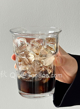 三秋Sanq复古竹节反口玻璃杯冷萃杯夏季喝水杯咖啡杯饮品杯果汁杯