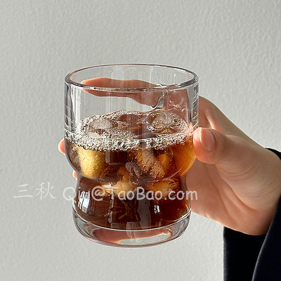 复古透明胖嘟嘟玻璃杯水杯冷萃杯