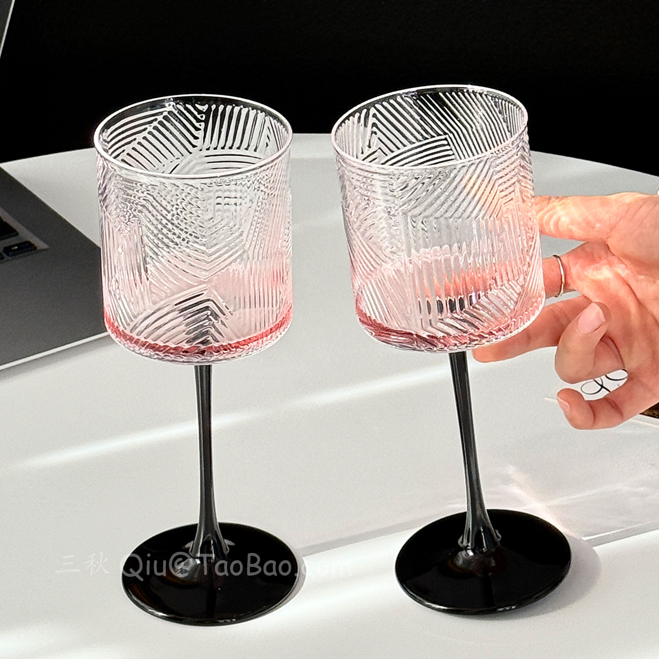 高级感轻奢复古葡萄酒杯高脚杯玻璃杯红酒杯氛围感微醺鸡尾酒杯子