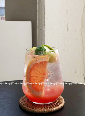 ins网红玻璃杯 饮料杯 chic饮品杯苏打水杯气泡酒杯冰咖啡杯425ml