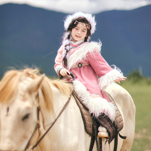 兮兮家汉服女童冬款藏族草原风藏风套装少数民族服装阿尔塔娜