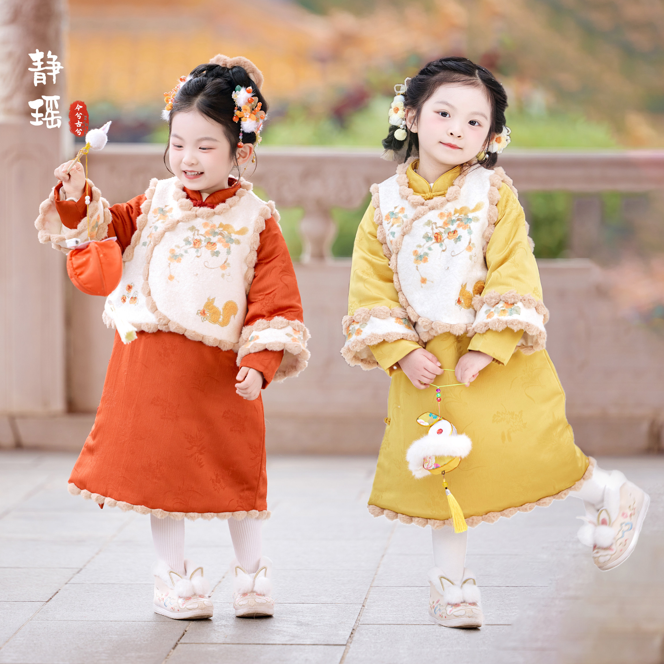 女童旗袍冬款中国风女宝格格连衣裙儿童新中式拜年服加绒加厚套装,童装/婴儿装/亲子装,汉服,淘宝优惠券,粉丝福利购,淘宝优惠卷