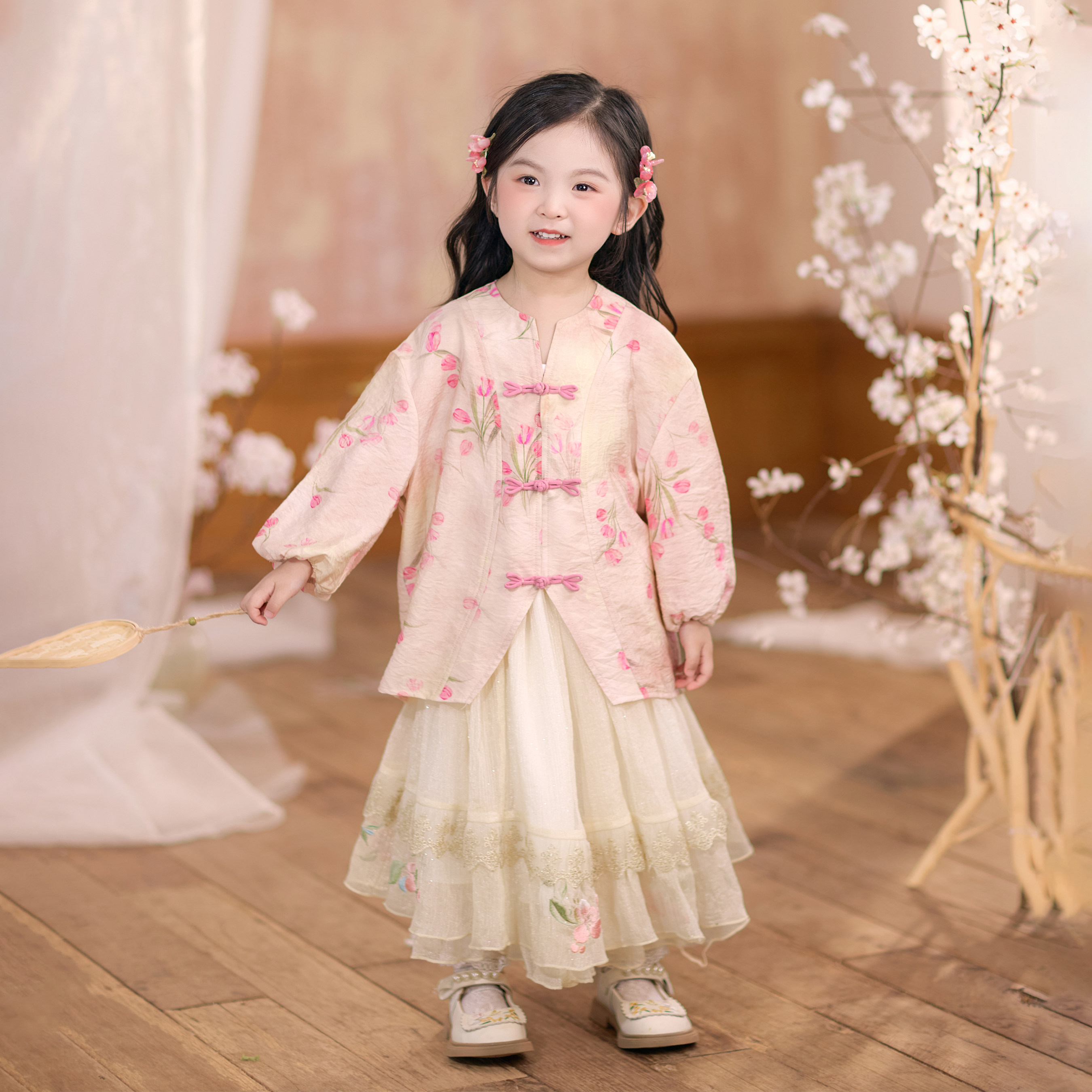 兮兮家汉服女童春秋新款上衣裤子套装新中式国风裙子两件套,童装/婴儿装/亲子装,汉服,淘宝优惠券,粉丝福利购,淘宝优惠卷