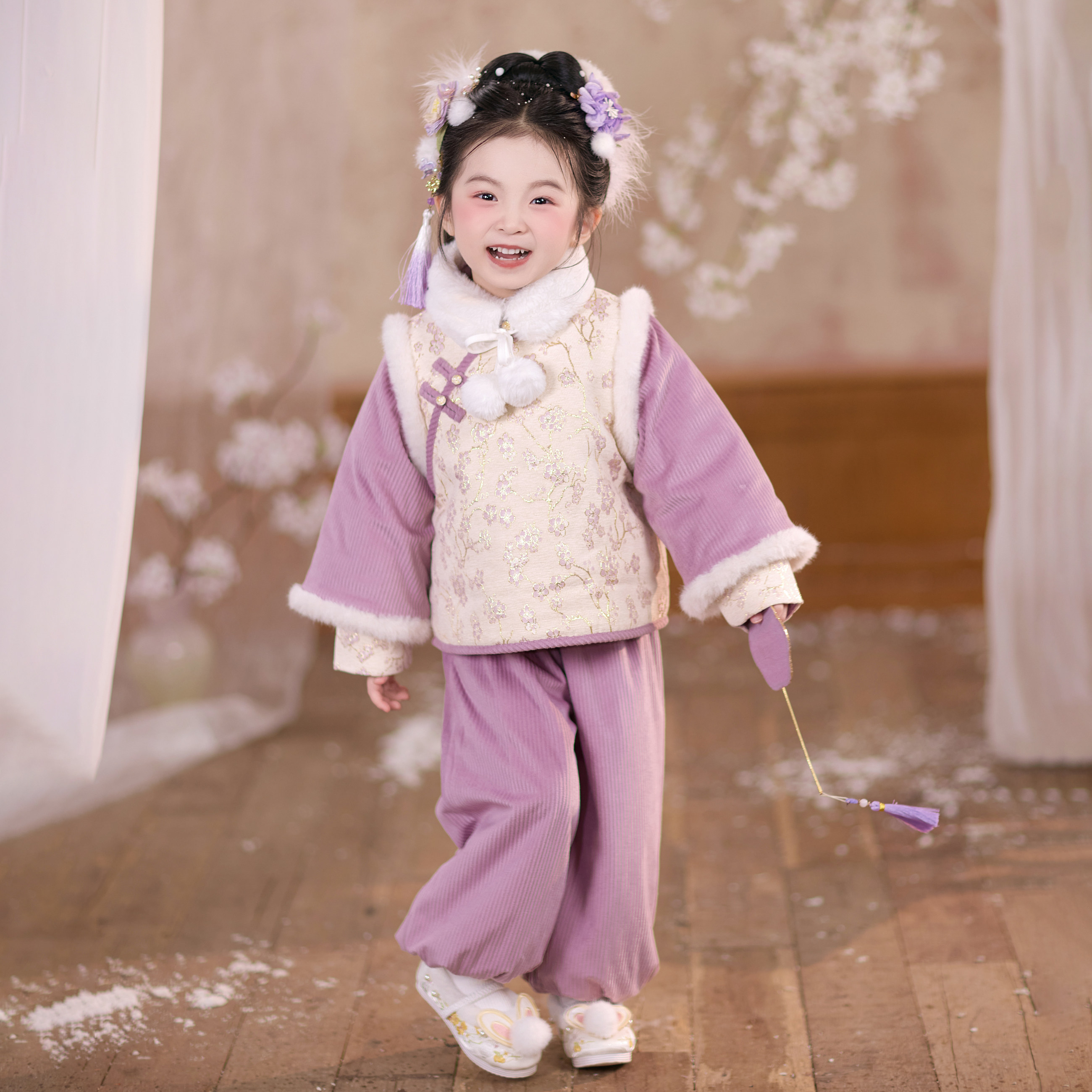 兮兮家新款汉服女童冬款国风新中式裤子套装日常可穿古风唐装映雪,童装/婴儿装/亲子装,汉服,淘宝优惠券,粉丝福利购,淘宝优惠卷