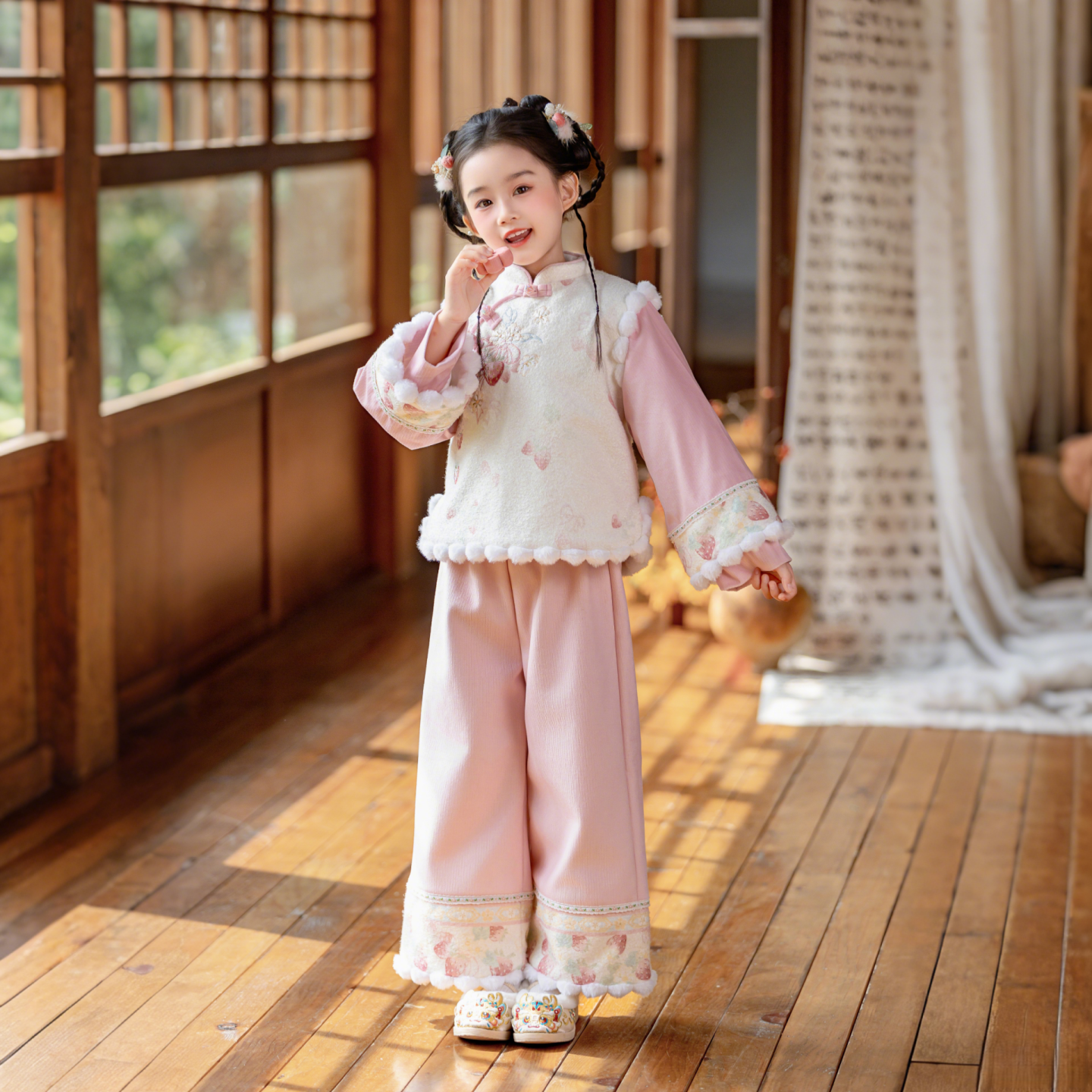 兮兮家汉服女童冬季新款中国风加绒裤子套装古风日常可穿幻月儿裳,童装/婴儿装/亲子装,汉服,淘宝优惠券,粉丝福利购,淘宝优惠卷