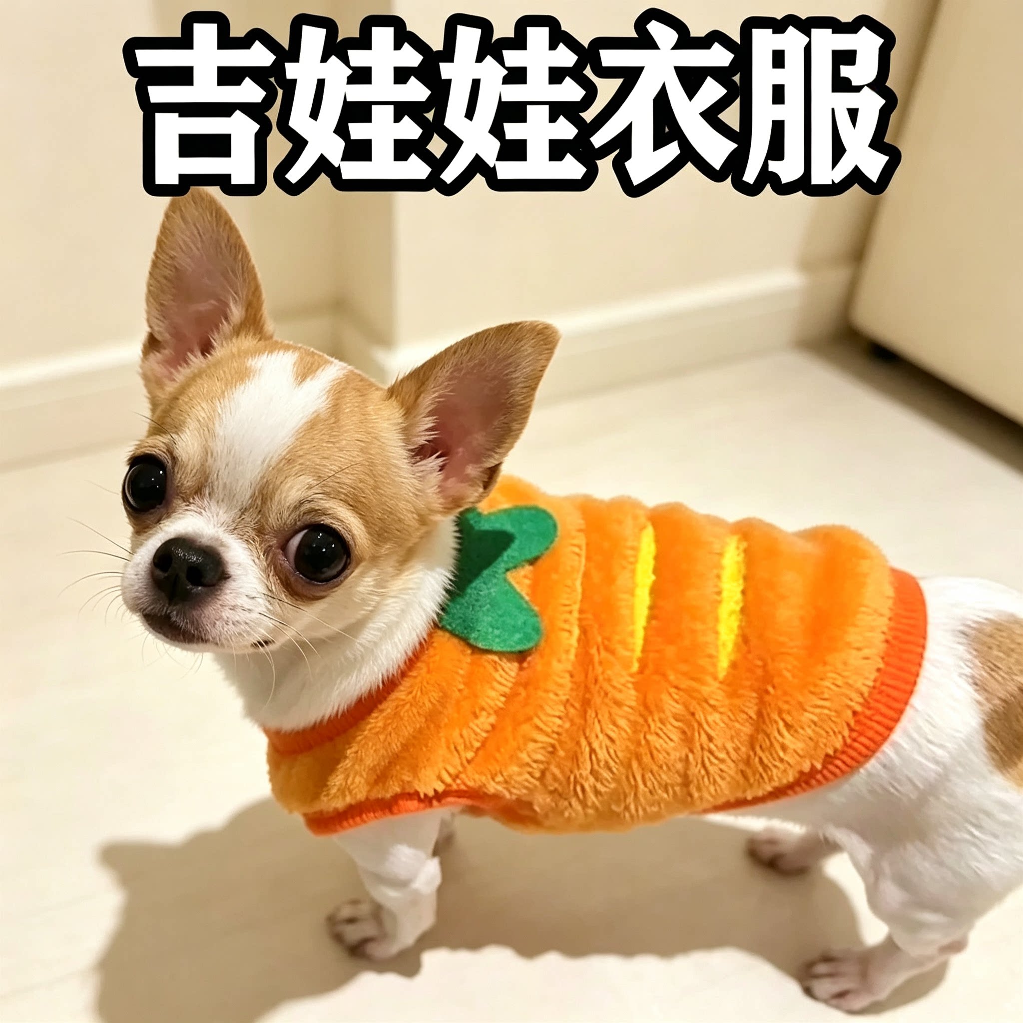 宠物超小体狗狗秋冬服饰吉娃娃加厚保暖防脏衣服小型犬幼犬茶杯犬