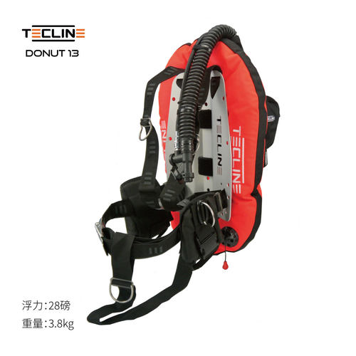 Tecline Donut 13/10 技术潜水背飞DIR BCD 28磅带配重袋低压管