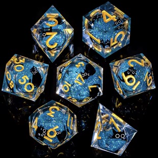 猫咪流沙骰子天然树脂骰子d20面骰子博德之门TRGPCOCdnd跑团骰子