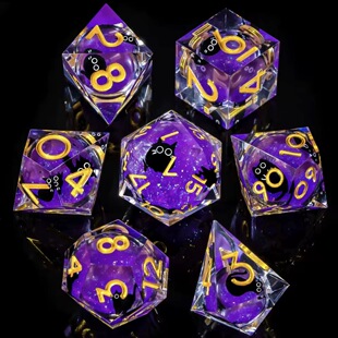 猫咪流沙骰子天然树脂骰子d20面骰子博德之门TRGPCOCdnd跑团骰子