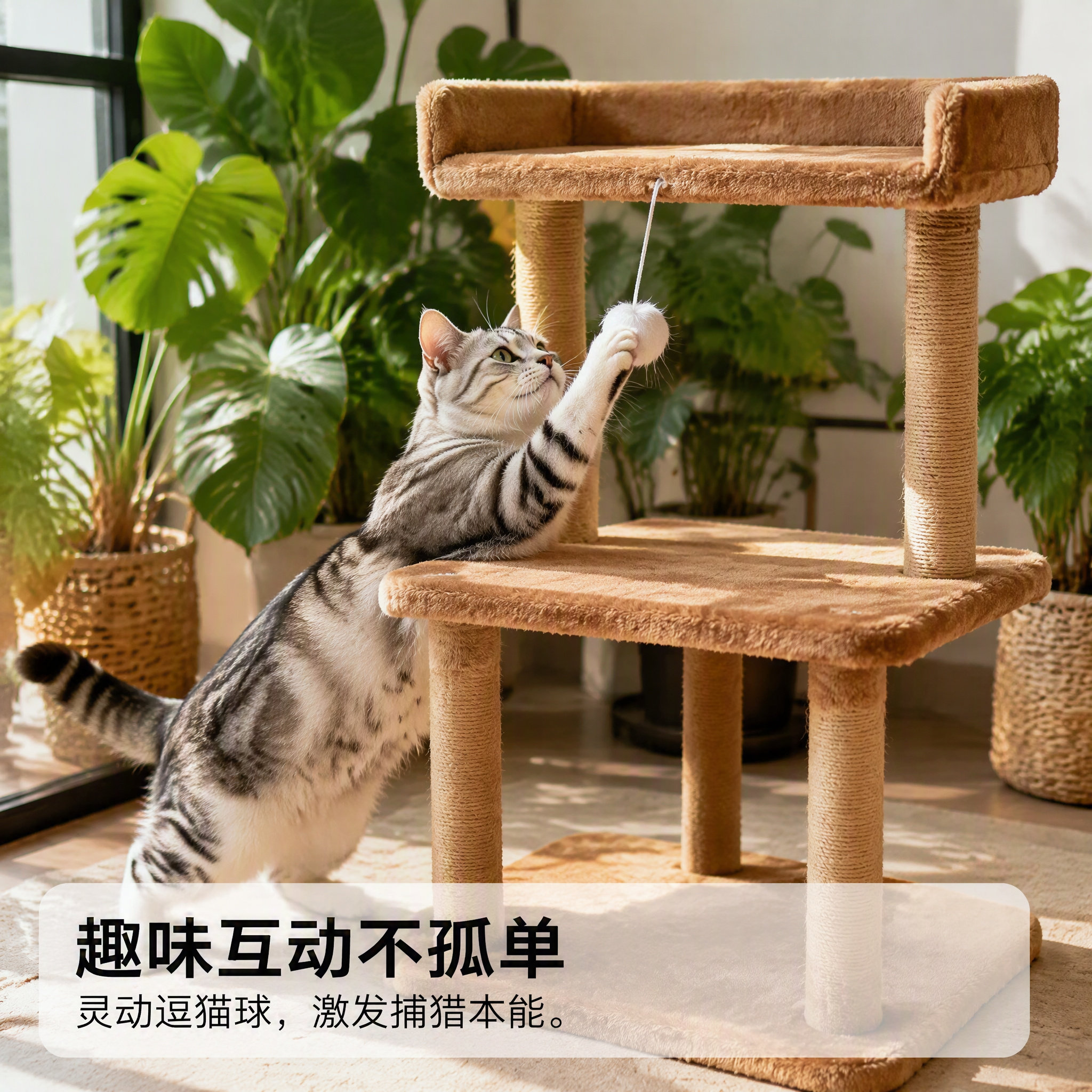 小型多层猫爬架猫抓柱一体猫爬架