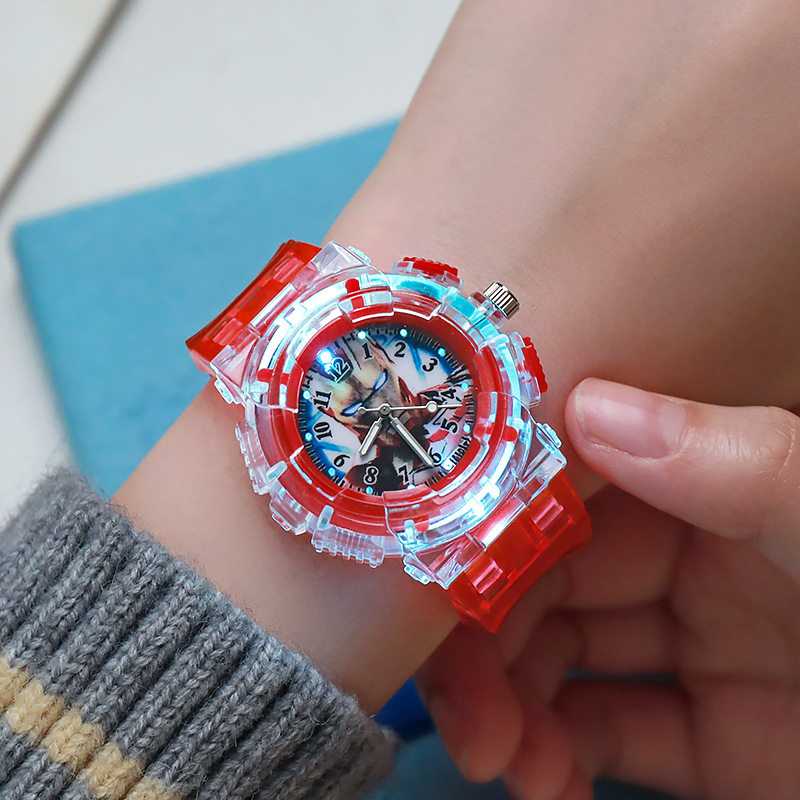 发光儿童手表英雄男孩小学生