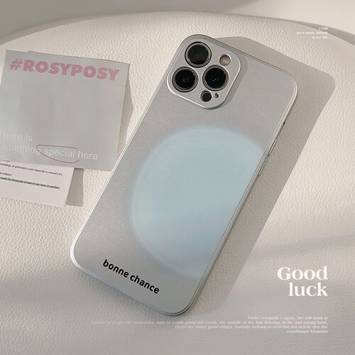 适用iphone15蓝色晕染17promax苹果16手机壳12电镀银11简约14全包