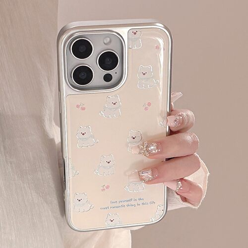 适用鎏金ins西高地苹果17pro max手机壳iphone16滴胶13电镀14华为