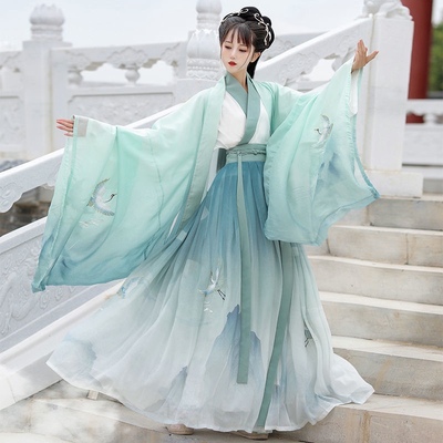 租汉服魏晋风飘逸仙气舞蹈表演服