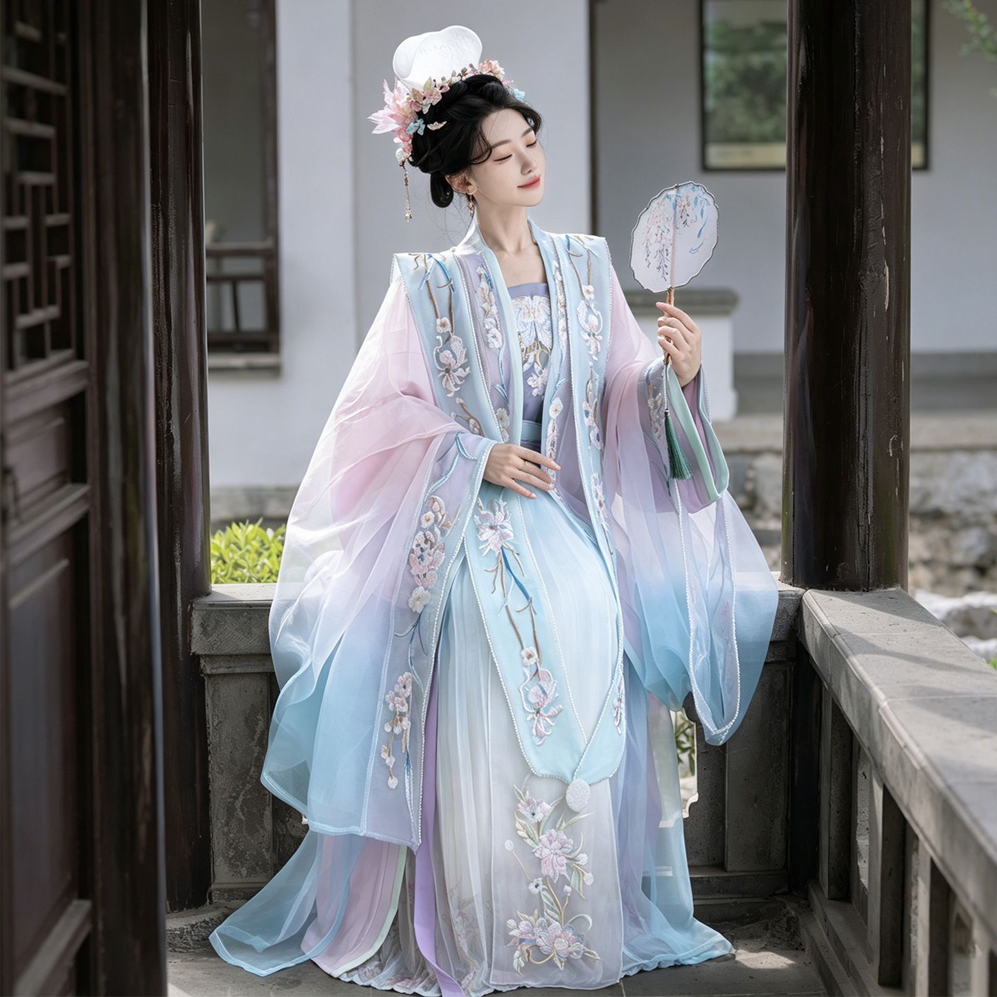 租汉服古装出租余音超仙花神女重工刺绣大袖国风霞帔舞蹈演出服装