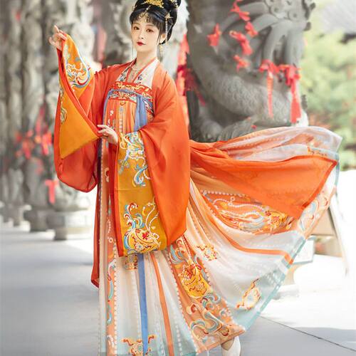 租汉服古装出租唐制山海平齐胸襦裙超仙女刺绣飘逸舞蹈拍照表演服