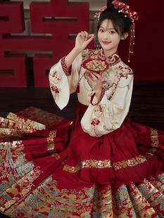 租汉服古装出租马面裙成人礼高端云肩订婚敬酒服新娘礼服气质典雅