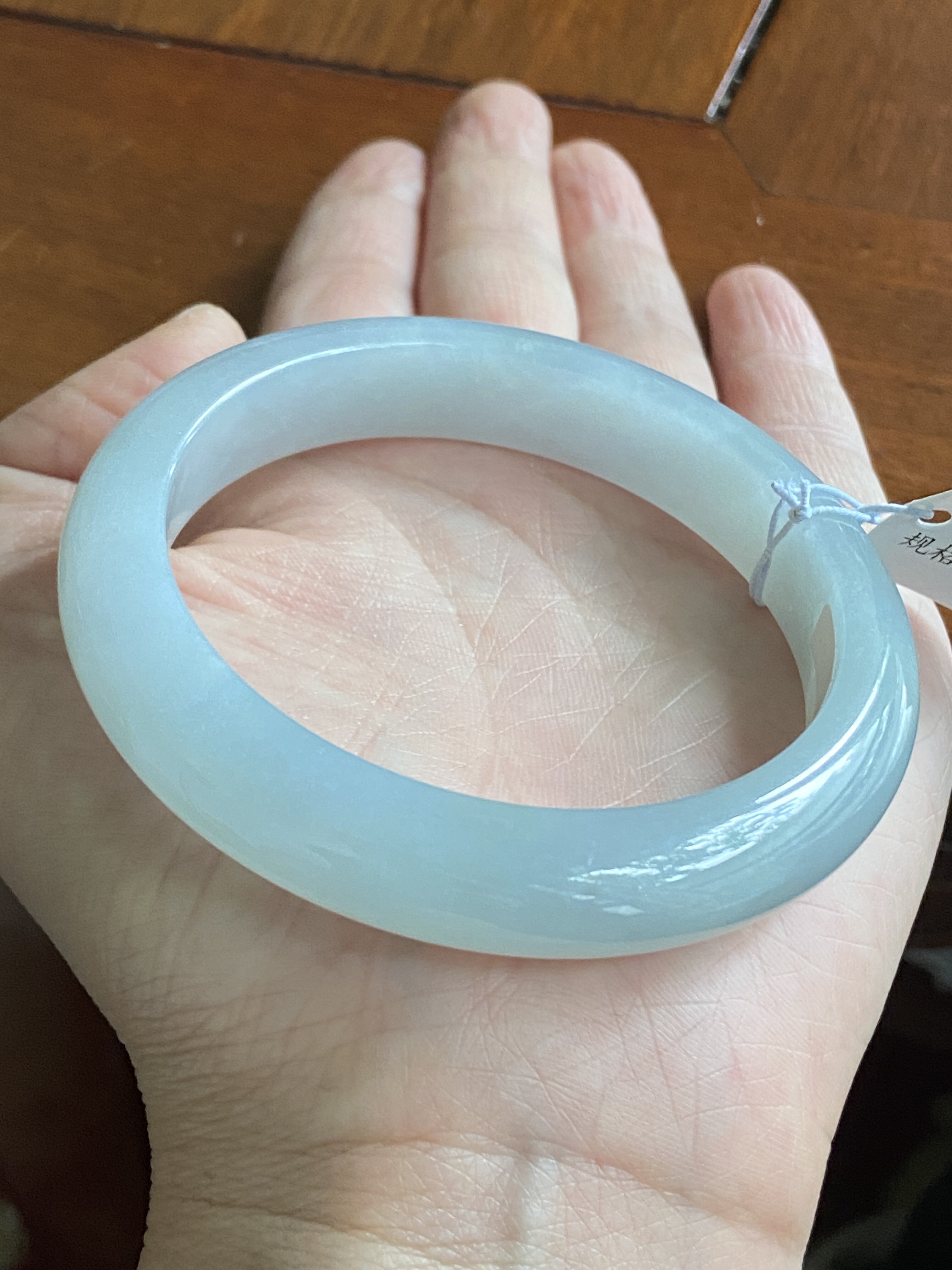 【云南小月城】缅甸天然A货翡翠糯冰种晴水正品手镯57圈口089