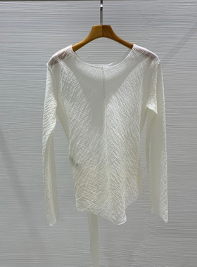 TEMPTING秋 韩国代购 简约纯色时尚百搭舒适圆领宽松显瘦长袖T恤