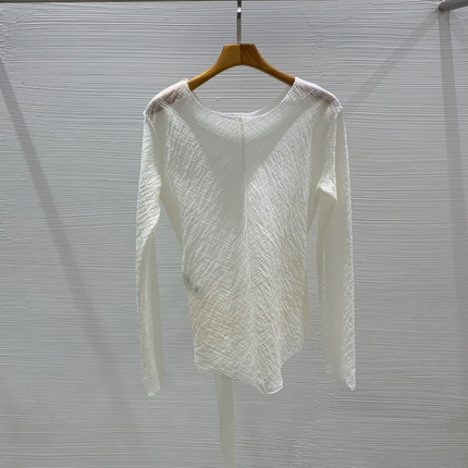 TEMPTING秋 韩国代购 简约纯色时尚百搭舒适圆领宽松显瘦长袖T恤