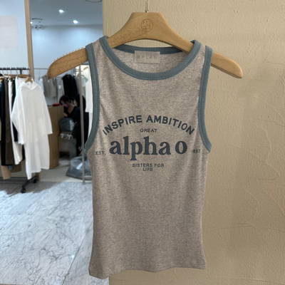 韩国正品代购 BPLAN春季新款字母印花撞色包边辣妹风内搭外穿背心