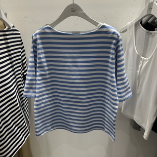 条纹休闲舒适百搭时尚 THE 代购 GROW韩国正品 吸睛常规T恤 SECOND