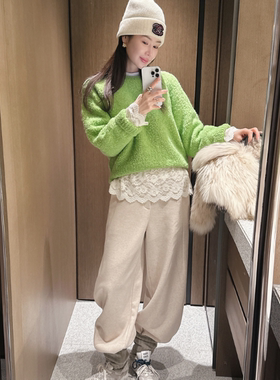 partysu韩国正品代购2025温柔风直筒休闲裤女宽松时尚气质长裤