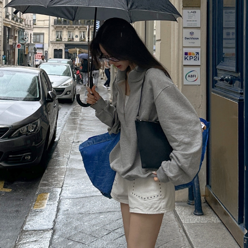 Partysu正品 韩国代购夏款复古牛仔水洗铆钉口袋设计辣妹修身短裤