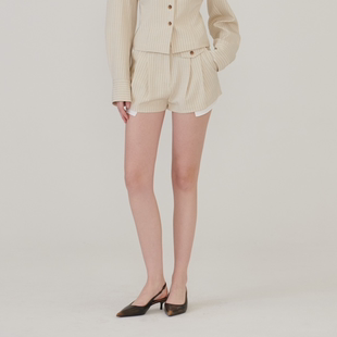 韩国正品 STAGE春季 代购 西装 新款 版 经典 时尚 细条纹休闲裤 型短裤