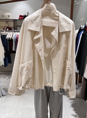 TEMPTING夏 韩国代购 简约日常休闲百搭翻领时尚舒适气质夹克外套