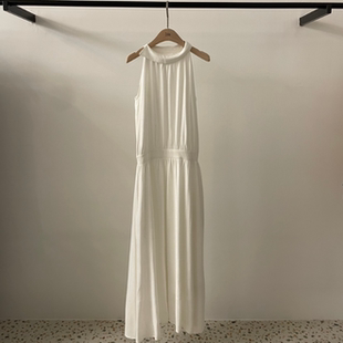 代购 长款 春季 轻熟气质女人味收腰无袖 连衣裙 新款 韩国正品