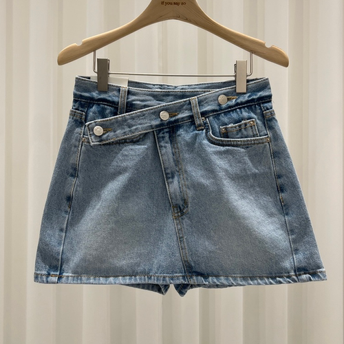 韩国正品代购春季新款牛仔风半身短裤女时尚百搭做旧修身显瘦短裤