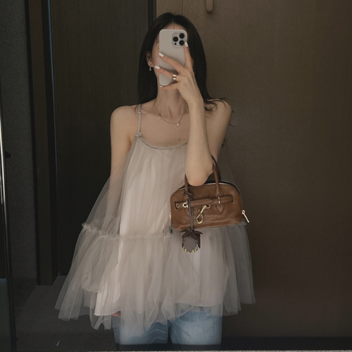现货 Partysu正品 韩国代购 可爱俏皮娃娃款小公主仙女风吊带背心