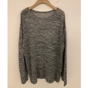 韩国正品代购春季新款简约圆领套头针织衫女长袖宽松毛衣