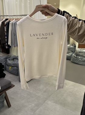 URBANSTORY/REMAKING韩国正品代购2025字母印花长袖T恤女圆领上衣