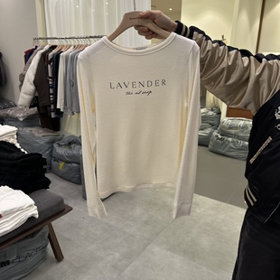 URBANSTORY/REMAKING韩国正品代购2025字母印花长袖T恤女圆领上衣