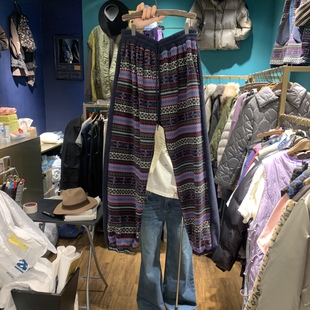 MERCI LINDA韩国正品代购2025复古条纹垂感针织裤女慵懒松弛感