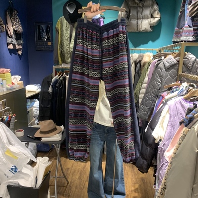 MERCI LINDA韩国正品代购2025复古条纹垂感针织裤女慵懒松弛感