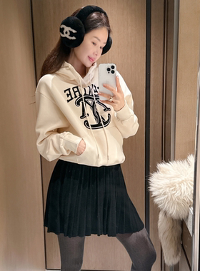 partysu韩国正品代购2025休闲风百褶半身裙女短裙学院风减龄裙子