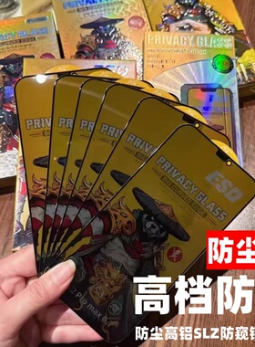 高铝防静电防尘网高档防窥适用iPhone17Air/ProMAX/苹果16/15/14/13/12/11/XR手机保护膜 带板防窥钢化膜