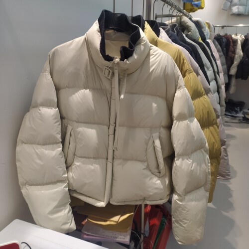 RAIME 2025冬季新款羽绒服女短款立领加厚保暖白鸭绒面包服外套