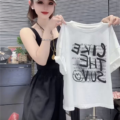 设计感宽松显瘦遮肚子半袖上衣