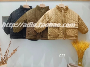 2025黄豆芽冬季新款男童女童中童加绒棉袄时尚韩版棉服潮童外套