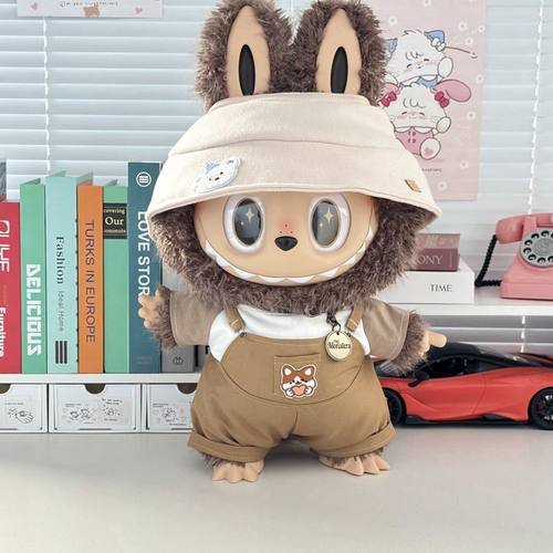 适合Zimomo首领58cm搪胶娃娃拉布布潮玩工装LABUBU仅娃衣服无娃娃