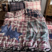 华夫饼 why shop·歪店全棉60支四件套100纯棉格纹复古床品